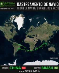 FLUXO DE NAVIOS DE SOJA PARA O BRASIL